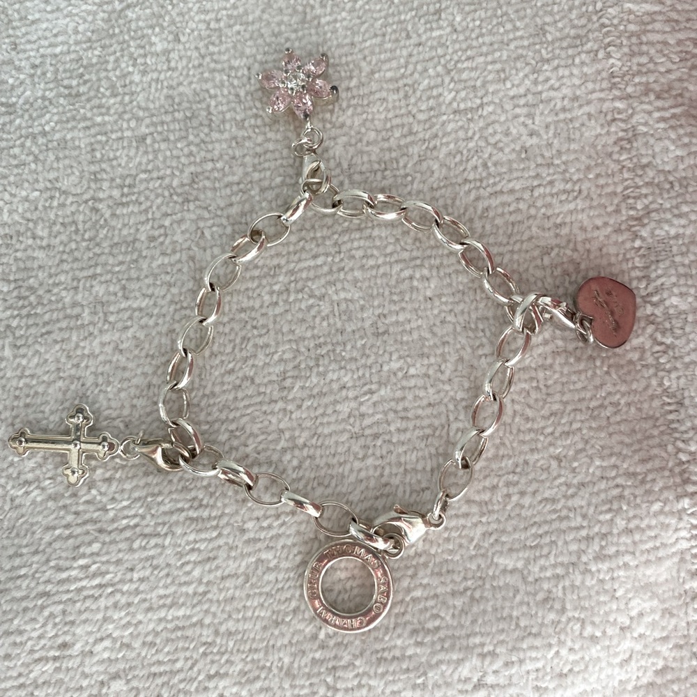 Silver charm bracelet for children